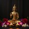 Buddha Statue 4 Inch Brass Buddha Idol Sculpture for Home Living Room Zen Decor - Perfect Gift for Spiritual Meditation Shrine